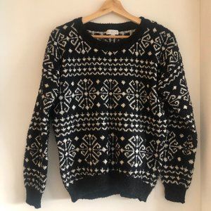 Joseph A Black White Knit Sweater